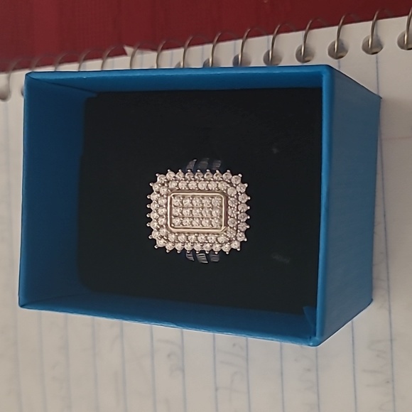 JTV Jewelry - JTV Rhodium over Sterling Bella Luce Pave Cluster Cocktail Ring